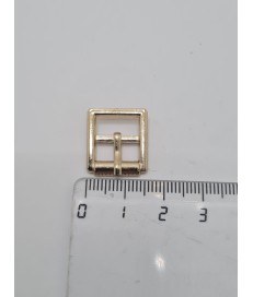 HEBILLA ZAMAK 12MM ORO ECOLÓGICO CUADRADA  RULO SIMULADO