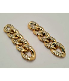 CADENA ESLABON 7,5CM ACRILICO ORO CON BRILLANTES Nº2 (5 ESLABONES)