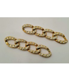 CADENA ESLABON 8,5CM ACRILICO ORO CON BRILLANTES Nº6 (4 ESLABONES)