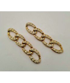 CADENA ESLABON 8,5CM ACRILICO ORO CON BRILLANTES Nº6 (4 ESLABONES)