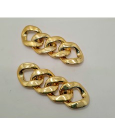 CADENA ESLABON 7CM ACRILICO ORO Nº13 (4 ESLABONES)