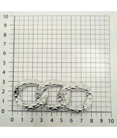 CADENA ESLABON 8CM ACRILICO PLATA ROMBOS Nº18 (3 ESLABONES)