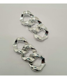 CADENA ESLABON 7CM ACRILICO PLATA IRREGULAR Nº21 (3 ESLABONES)