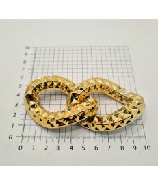 CADENA ESLABON 10,5CM ACRILICO ORO PIRAMIDAL Nº27 (2 ESLABONES)