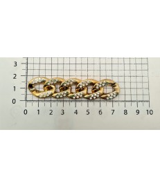 CADENA ESLABON 7,5CM ACRILICO ORO CON BRILLANTES Nº2 (5 ESLABONES)