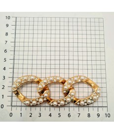 CADENA ESLABON 9CM ACRILICO ORO CON BRILLANTES Nº29 (3 ESLABONES)