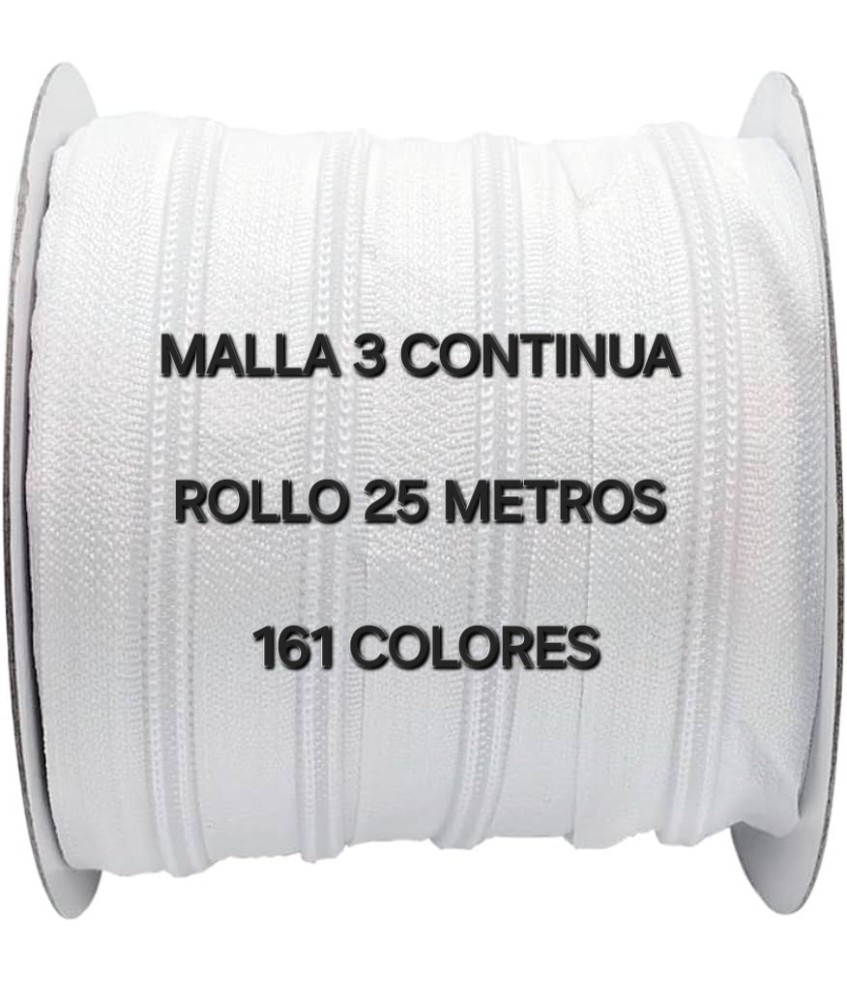 CREMALLERA CONTINUA NYLON MALLA 3 ( ROLLO 25 METROS )