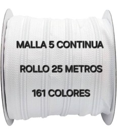 CREMALLERA CONTINUA NYLON MALLA 5 ( ROLLO 25 METROS )