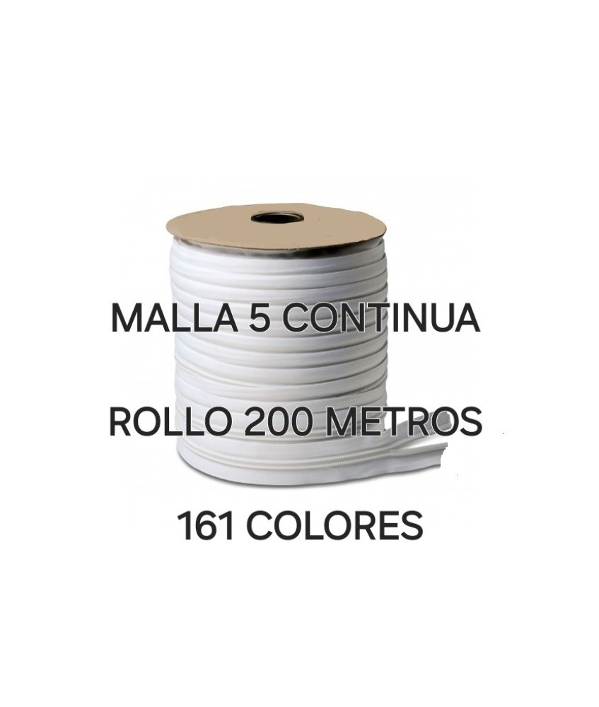 CREMALLERA CONTINUA NYLON MALLA 5 ( ROLLO 200 METROS )