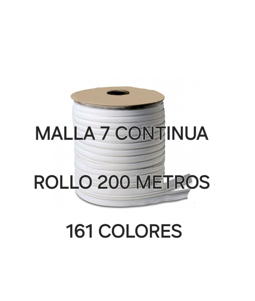 CREMALLERA CONTINUA NYLON MALLA 7 ( ROLLO 200 METROS )