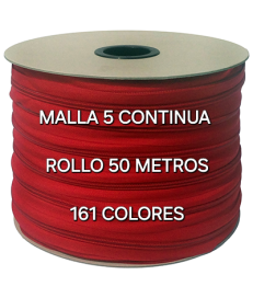 CREMALLERA CONTINUA NYLON MALLA 5 ( ROLLO 50 METROS )