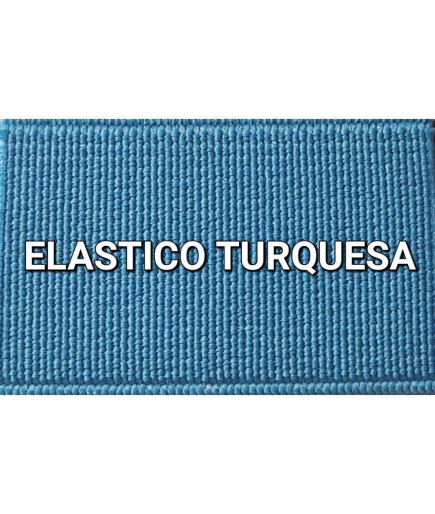 ELASTICO AZUL TURQUESA LISO RECUBIERTO  (25 METROS)