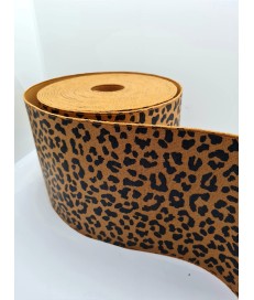 ELASTICO 110MM OCRE LAMINADO NEGRO LEOPARDO