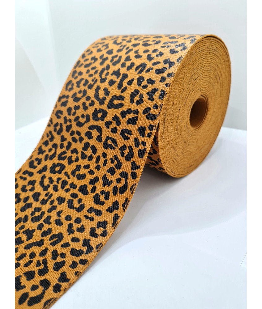 ELASTICO 110MM OCRE LAMINADO NEGRO LEOPARDO