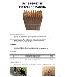 ESTACAS DE MADERA (50 UNIDADES)