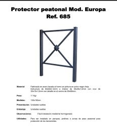 BARANDILLA PROTECTOR PEATONAL ACERO LACADO 100X100CM