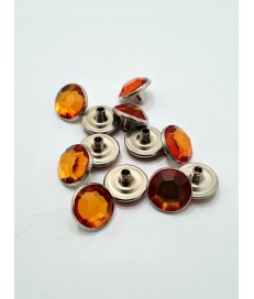 BRILLANTE STRASS 13MM NARANJA REDONDO (10 UNIDADES)