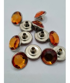 BRILLANTE STRASS 13MM NARANJA REDONDO (10 UNIDADES)