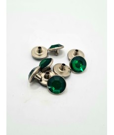 BRILLANTE STRASS 13MM VERDE REDONDO (10 UNIDADES)