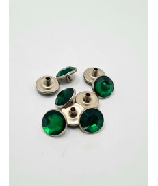 BRILLANTE STRASS 13MM VERDE REDONDO (10 UNIDADES)