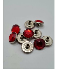 BRILLANTE STRASS 13MM ROJO REDONDO (10 UNIDADES)