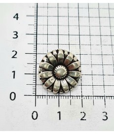 ADORNO FLOR 20MM PLATA OXIDO ( 4 UNIDADES )