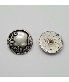 ADORNO FLORES 25MM PLATA OXIDO ( 5 UNIDADES )