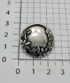 ADORNO FLORES 25MM PLATA OXIDO ( 5 UNIDADES )