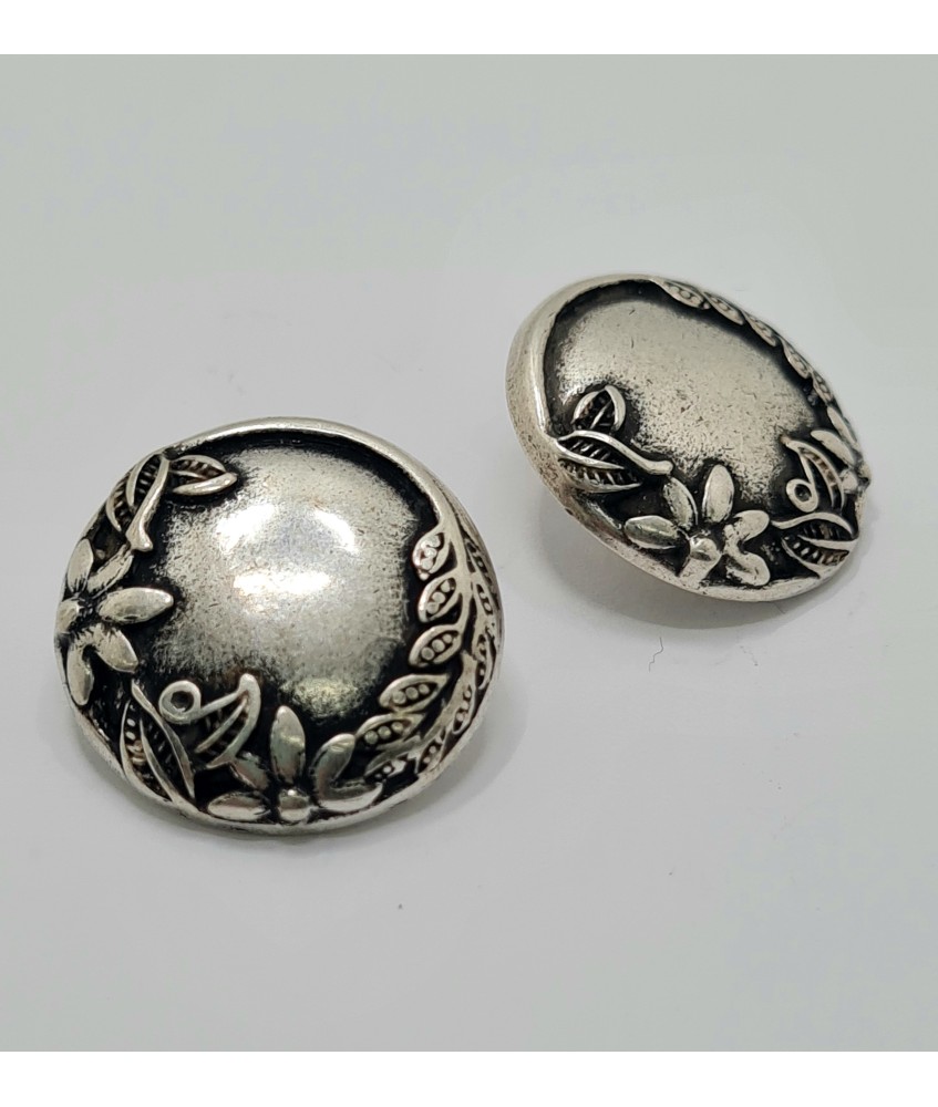 ADORNO FLORES 25MM PLATA OXIDO ( 5 UNIDADES )