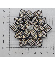 ADORNO FLOR LOTO BRILLANTES PLATA (2 UNIDADES)