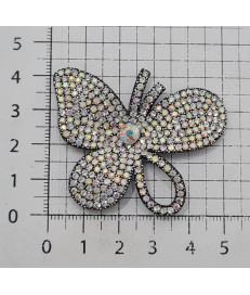 ADORNO MARIPOSA BRILLANTE PLATA (2 UNIDADES)