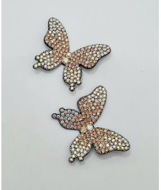 ADORNO MARIPOSA BRILLANTE PLATA ORO  (2 UNIDADES)