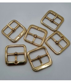 HEBILLA CUADRADA CANTOS 25MM ORO  - PACK 50 UDS