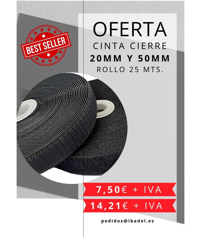 CINTA CIERRE 20MM Y 50MM. (25 MTS.)