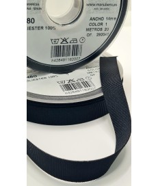CINTA FALLA GROSS GRAIN 14MM NEGRO ( 20 METROS )