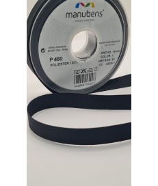 CINTA FALLA GROSS GRAIN 14MM NEGRO ( 20 METROS )