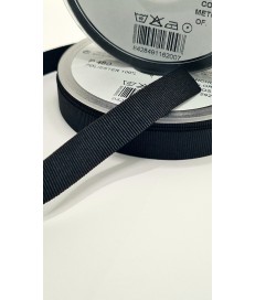 CINTA FALLA GROSS GRAIN 14MM NEGRO ( 20 METROS )