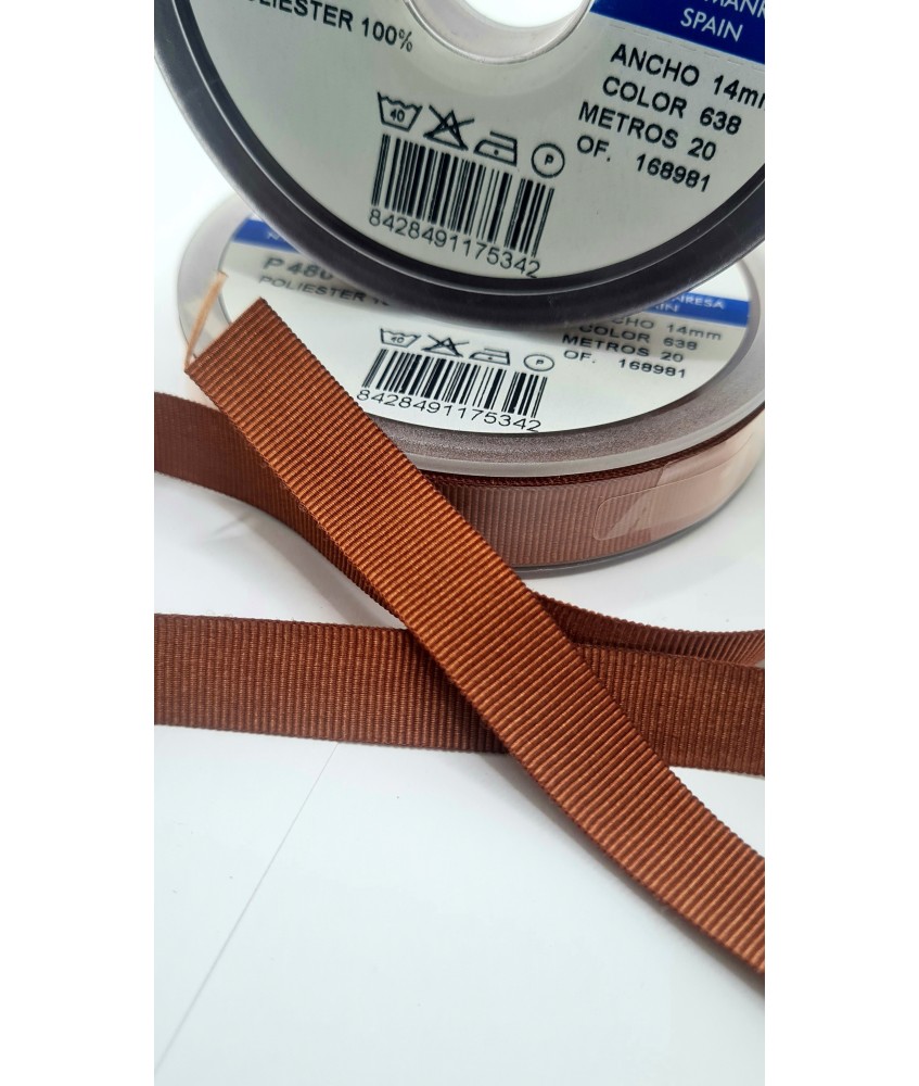 CINTA FALLA GROSS GRAIN 14MM CUERO ( 20 METROS )