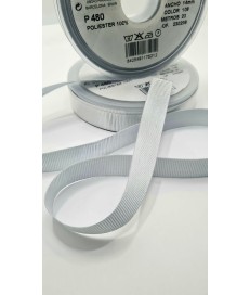 CINTA FALLA GROSS GRAIN 14MM GRIS CLARO ( 20 METROS )