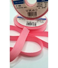 CINTA FALLA GROSS GRAIN 14MM ROSA ( 20 METROS )