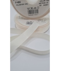CINTA FALLA GROSS GRAIN 14MM BEIGE CRUDO ( 20 METROS )