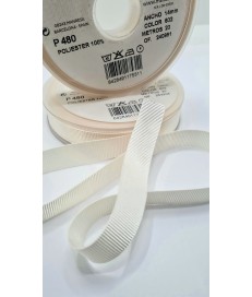 CINTA FALLA GROSS GRAIN 14MM BEIGE CRUDO ( 20 METROS )