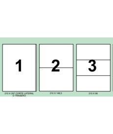 ETIQUETAS ADHESIVAS BLANCAS DIN-A4 (CAJA 500 HOJAS)