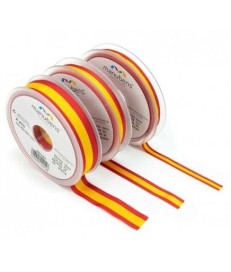 CINTA POLIESTER 6MM BANDERA ESPAÑA ( 25 METROS )