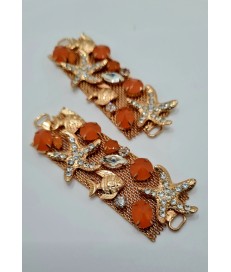 ADORNO PEDRERIA MARINO PECES ESTRELLA MAR ORO / NARANJA (2 UNIDADES)