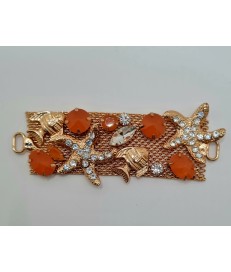 ADORNO PEDRERIA MARINO PECES ESTRELLA MAR ORO / NARANJA (2 UNIDADES)