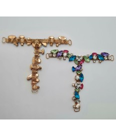 ACCESORIO METALICO PEDRERIA FORMA T MULTICOLOR (2 UNIDADES)