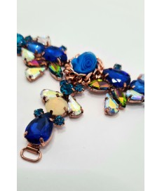 ACCESORIO METALICO PEDRERIA BOLAS ORO/ VERDOSO (2 UNIDADES)
