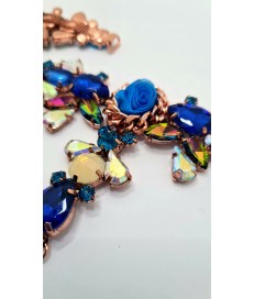 ACCESORIO METALICO PEDRERIA BOLAS ORO/ VERDOSO (2 UNIDADES)