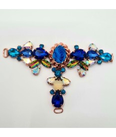 ACCESORIO METALICO PEDRERIA BOLAS ORO/ VERDOSO (2 UNIDADES)